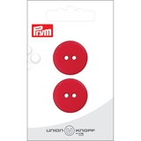 Prym Union Knopf Poly-Button 2 Hole 23mm Red - Pack of 2