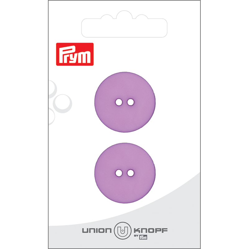Prym Union Knopf Poly-Button 2 Hole 23mm Lilac - Pack of 2