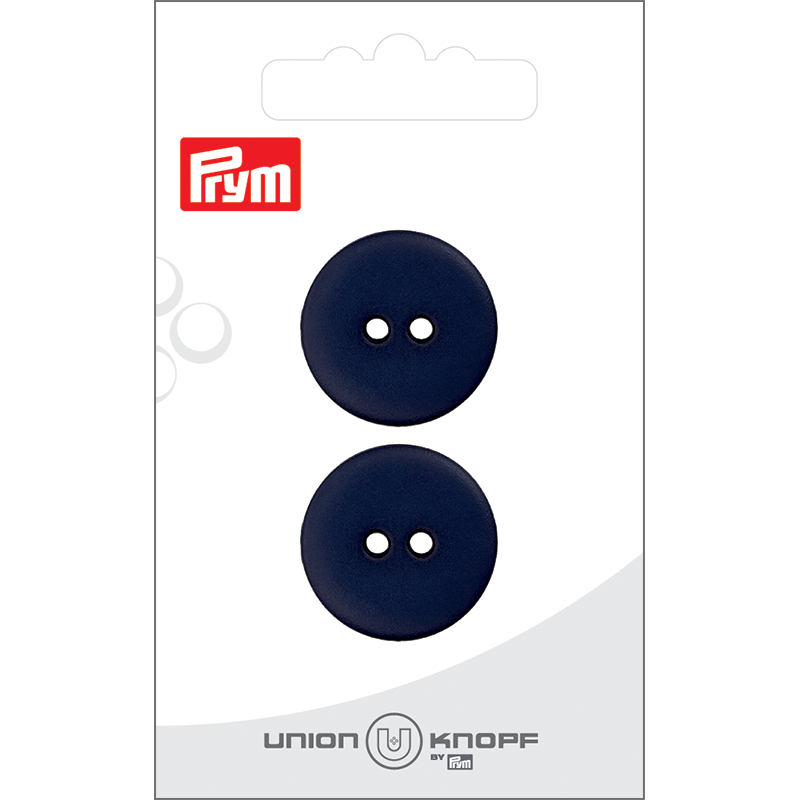 Prym Union Knopf Poly-Button 2 Hole 23mm Navy - Pack of 2