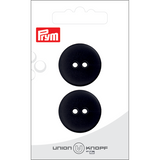 Prym Union Knopf Poly-Button 2 Hole 25mm Black - Pack of 2