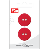 Prym Union Knopf Poly-Button 2 Hole 25mm Red - Pack of 2