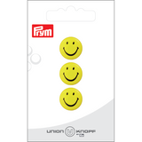 Prym Union Knopf Poly-Button Shank Smiley 15mm Yellow - Pack of 3
