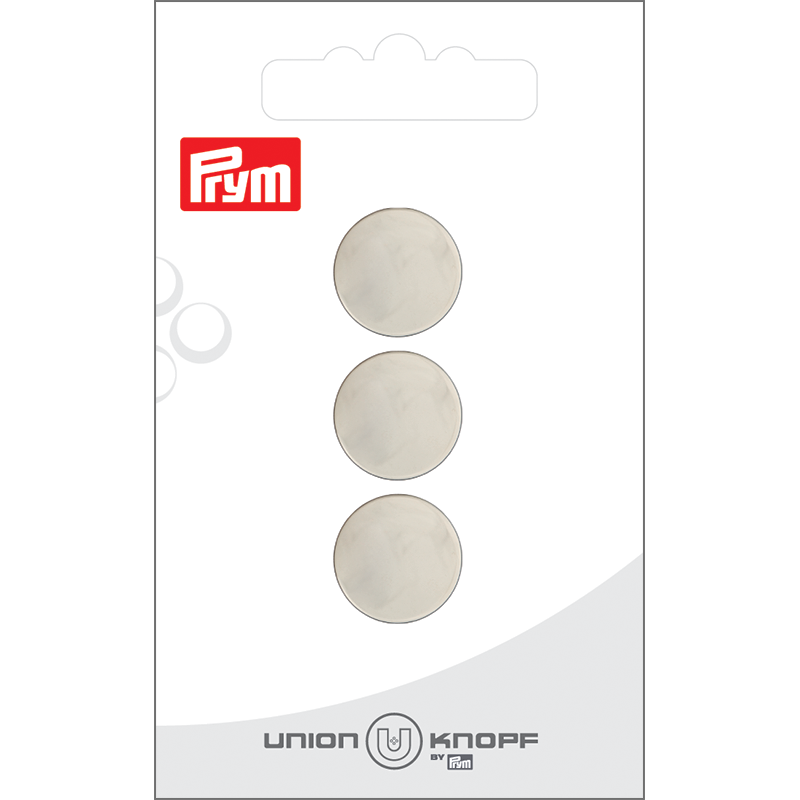 Prym Union Knopf Metal Button Shank 15mm Silver - Pack of 3