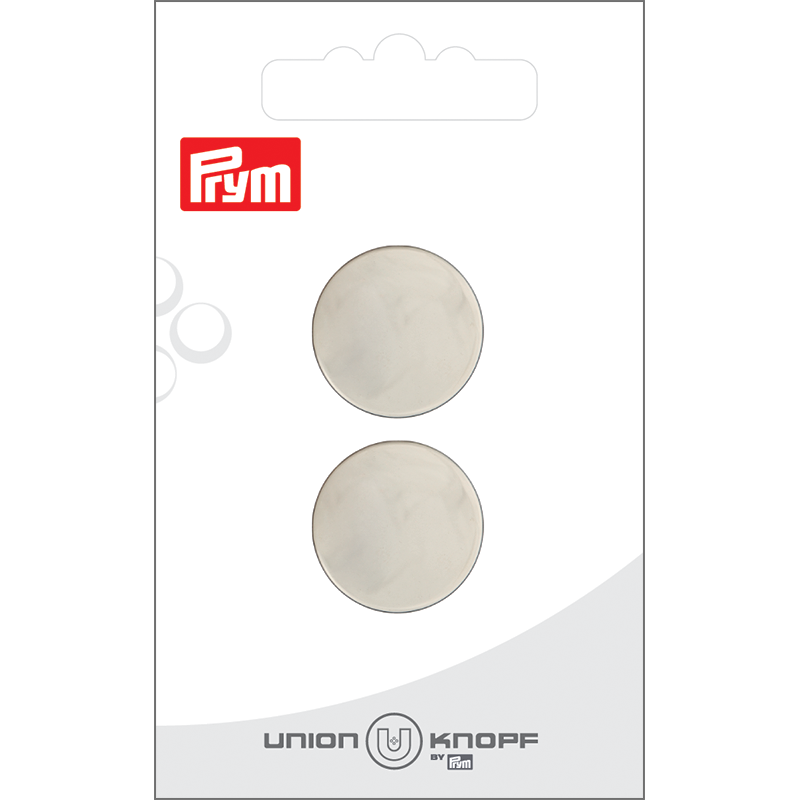 Prym Union Knopf Metal Button Shank 20mm Silver - Pack of 2
