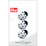 Prym Union Knopf Poly-Button Shank Ladybug 18mm White - Pack of 3