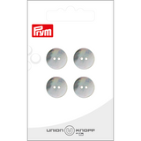 Prym Union Knopf Shell Button 2 Hole 14mm White - Pack of 4