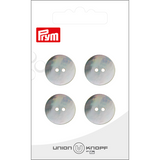 Prym Union Knopf Shell Button 2 Hole 18mm White - Pack of 4