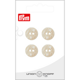 Prym Union Knopf Poly-Button 2 Hole 15mm Beige - Pack of 4