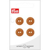Prym Union Knopf Poly-Button 2 Hole 15mm Medium Brown - Pack of 4