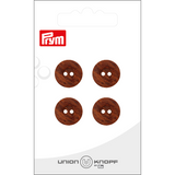 Prym Union Knopf Poly-Button 2 Hole 15mm Dark Brown - Pack of 4