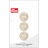 Prym Union Knopf Poly-Button 2 Hole 18mm Beige - Pack of 3