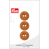 Prym Union Knopf Poly-Button 2 Hole 18mm Medium Brown - Pack of 3