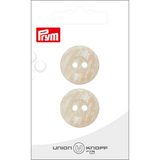 Prym Union Knopf Poly-Button 2 Hole 23mm Beige - Pack of 2