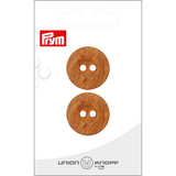 Prym Union Knopf Poly-Button 2 Hole 23mm Medium Brown - Pack of 2