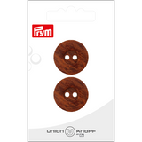 Prym Union Knopf Poly-Button 2 Hole 23mm Dark Brown - Pack of 2