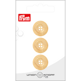 Prym Union Knopf Wood Button 4 Hole 18mm Cream - Pack of 3