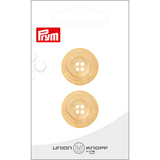 Prym Union Knopf Wood Button 4 Hole 22mm Cream - Pack of 2