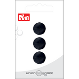 Prym Union Knopf Leather Button Shank 15mm Black - Pack of 3