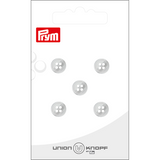 Prym Union Knopf Poly-Button 4 Hole 9mm White - Pack of 5