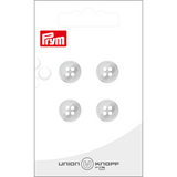 Prym Union Knopf Poly-Button 4 Hole 12mm White - Pack of 4