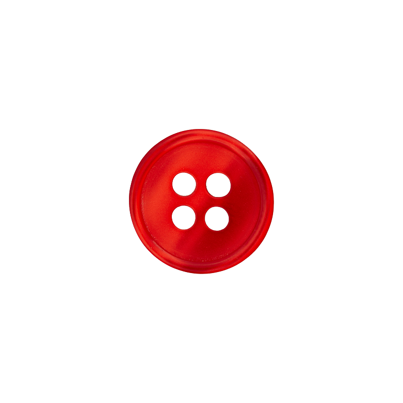 Prym Union Knopf Poly-Button 4 Hole 12mm Red - Pack of 4