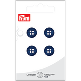 Prym Union Knopf Poly-Button 4 Hole 12mm Navy - Pack of 4