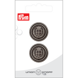 Prym Union Knopf Metal Button Shank 23mm Antique Silver - Pack of 2