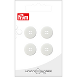 Prym Union Knopf Poly-Button 4 Hole 15mm White - Pack of 4