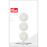 Prym Union Knopf Poly-Button 4 Hole 18mm White - Pack of 3