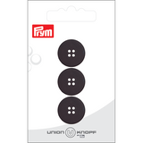 Prym Union Knopf Poly-Button 4 Hole 18mm Black - Pack of 3