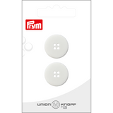 Prym Union Knopf Poly-Button 4 Hole 20mm White - Pack of 2