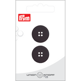Prym Union Knopf Poly-Button 4 Hole 20mm Black - Pack of 2