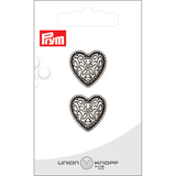 Prym Union Knopf Metal Button Shank 20mm Antique Silver - Pack of 2