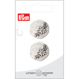 Prym Union Knopf Metal Button Shank 23mm Antique Silver - Pack of 2