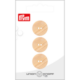 Prym Union Knopf Wood Button 2 Hole 18mm Beige - Pack of 3