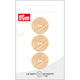 Prym Union Knopf Wood Button 2 Hole 20mm Beige - Pack of 3