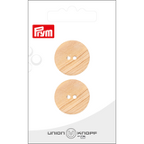 Prym Union Knopf Wood Button 2 Hole 23mm Beige - Pack of 2