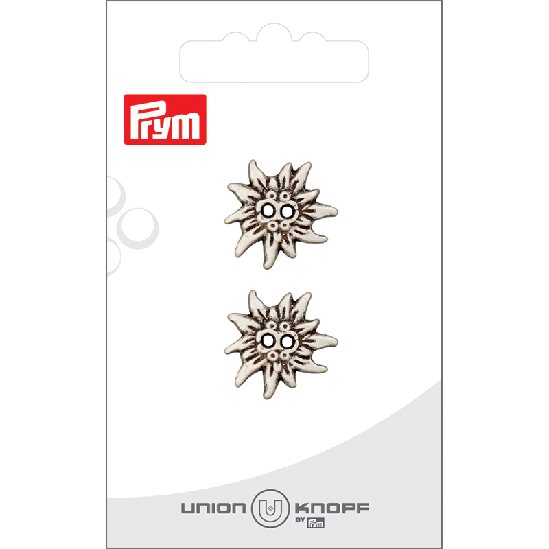 Prym Union Knopf Metal Button Shank 20mm Antique Silver - Pack of 2