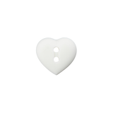 Prym Union Knopf Poly-Button 2 Hole Heart 12mm White - Pack of 4