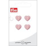Prym Union Knopf Poly-Button 2 Hole Heart 12mm Rose - Pack of 4