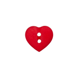 Prym Union Knopf Poly-Button 2 Hole Heart 12mm Red - Pack of 4