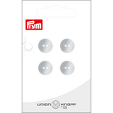 Prym Union Knopf Poly-Button 2 Hole 12mm White - Pack of 4