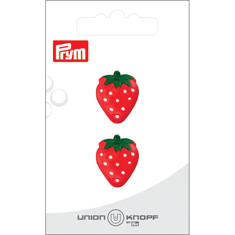 Prym Union Knopf Poly-Button Shank Strawberry 21mm Red - Pack of 2