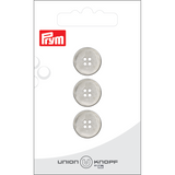 Prym Union Knopf Metal Button Shank 15mm Silver Matt - Pack of 3