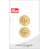 Prym Union Knopf Metal Button Shank 20mm Gold Matt - Pack of 2