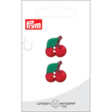 Prym Union Knopf Poly Button 2 Hole Cherry 18mm Red - Pack of 2