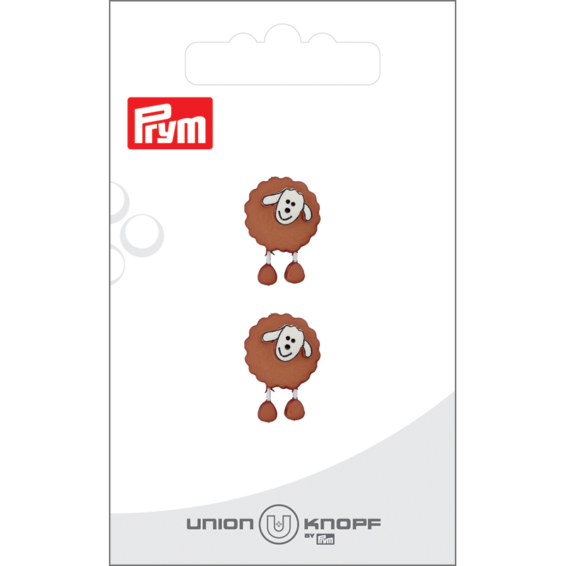 Prym Union Knopf Poly-Button Shank Sheep 18mm M-Brown - Pack of 2