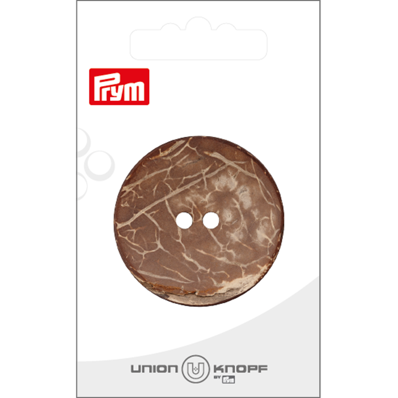 Prym Union Knopf Coconut Button 2 Hole 40mm M-Brown - Pack of 1