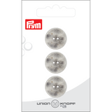 Prym Union Knopf Metal Button 2 Hole 18mm Antique Silver - Pack of 3