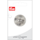 Prym Union Knopf Metal Button 2 Hole 28mm Antique Silver - Pack of 1